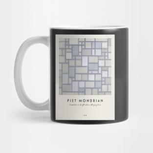 Composition in bright colors with gray lines with text Mug